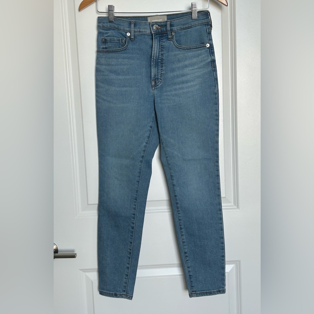 Everlane High Rise Dark Wash Skinny Jean 27 Ankle